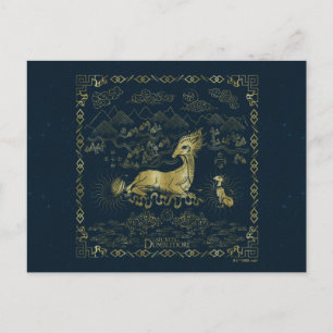 Postal Tapiz Dorado Qilin en Reposo