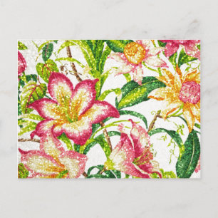 Postal Tapiz floral de primavera brillante