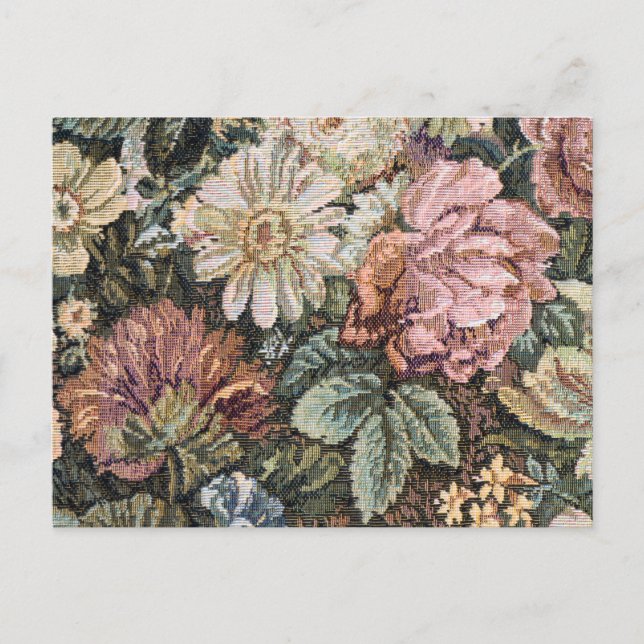 Postal Tapiz floral vintage (Anverso)