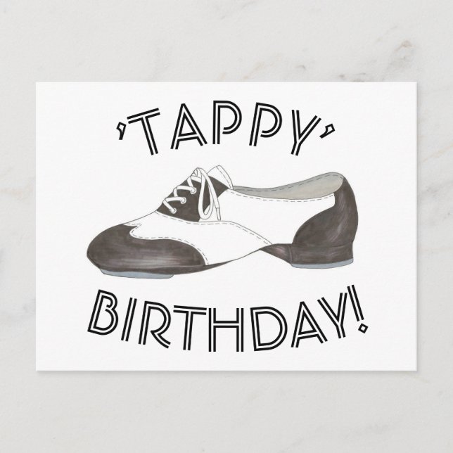 Postal Tappy Happy Birthday Dance Teacher bailarina de za (Anverso)