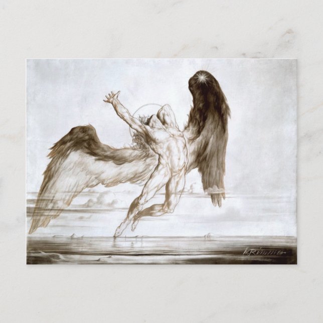 Postal Tarde aka La Caída Del Día de William Rimmer (Anverso)