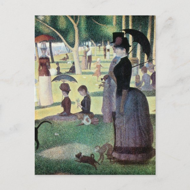 Postal Tarde de domingo en la isla La Grande Jatte de Seu (Anverso)