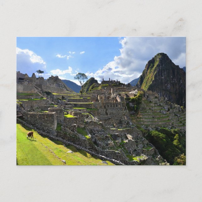 Postal Tarde de Machu Picchu, Perú (Anverso)