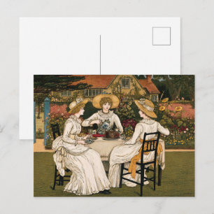 Postal Tarde de Té Vintage por Kate Greenaway