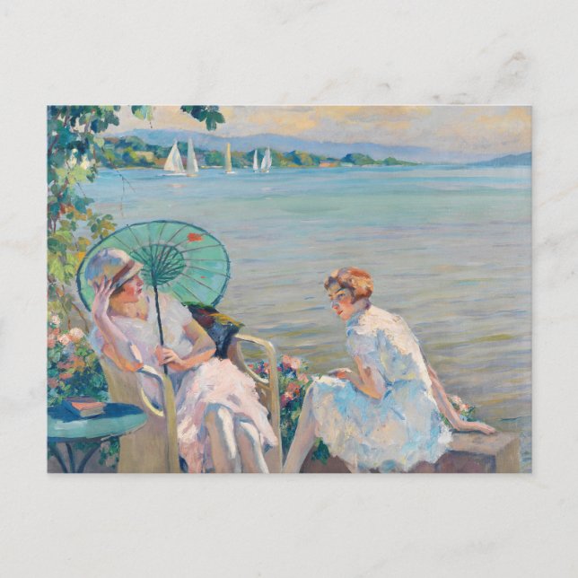 Postal Tarde de verano en el lago | Edward Cucuel (Anverso)