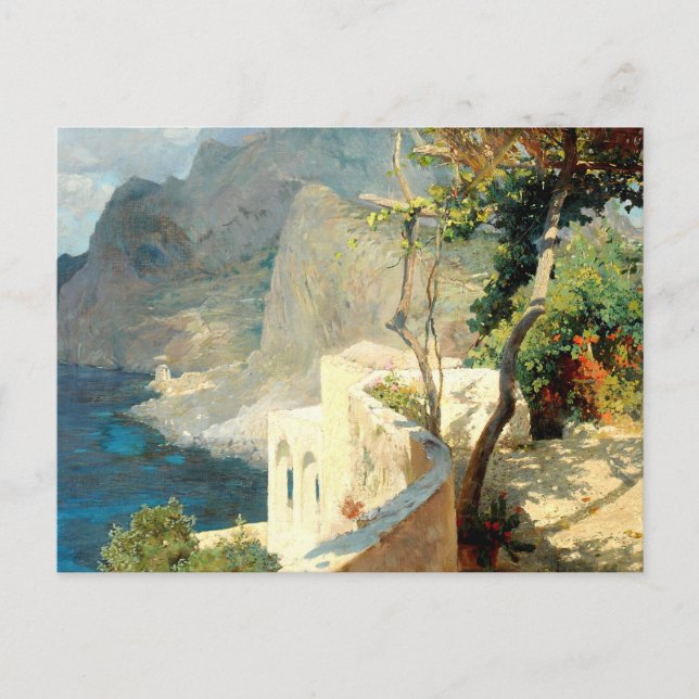 Postal Tarde de verano tranquila en Capri, Brioschi Othma (Anverso)