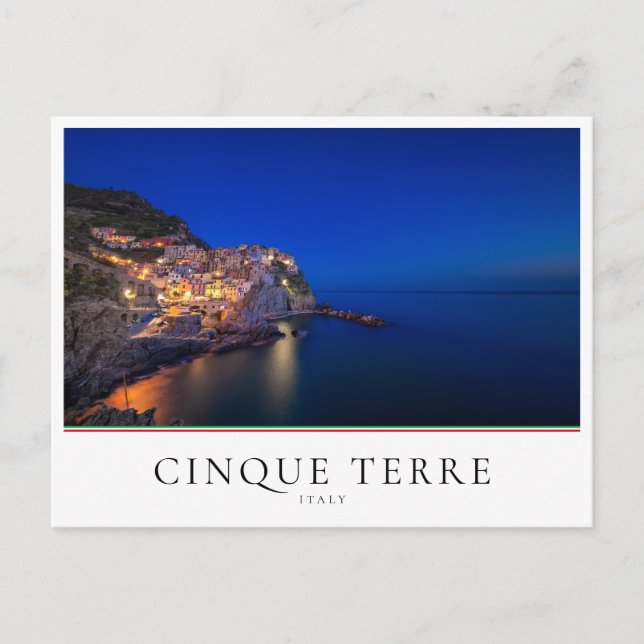 Postal Tarde en la ciudad de Manarola, Cinque Terre, (Anverso)