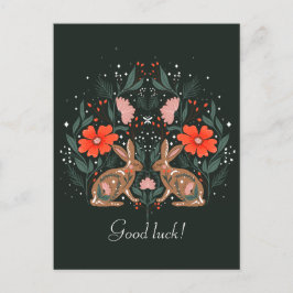 Postal Tarifas con flores y motivos nórdicos