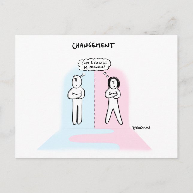 Postal ¿Tarjeta coaching “Cambio, que dará el 1.o paso? “ (Anverso)