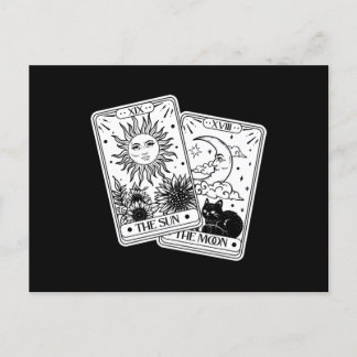 Postal Tarot Card Sin and Moon, Cat