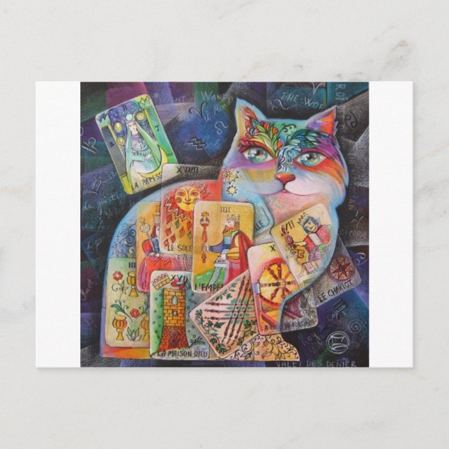 Postal tarot de gato (Anverso)
