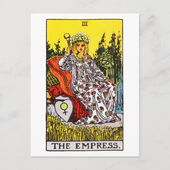 Postal tarot-emperatriz (Anverso)