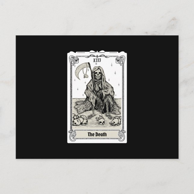 Postal tarot grabador de la muerte XIII (Anverso)