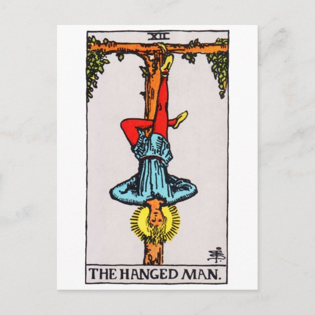 Postal tarot-hangedman (Anverso)