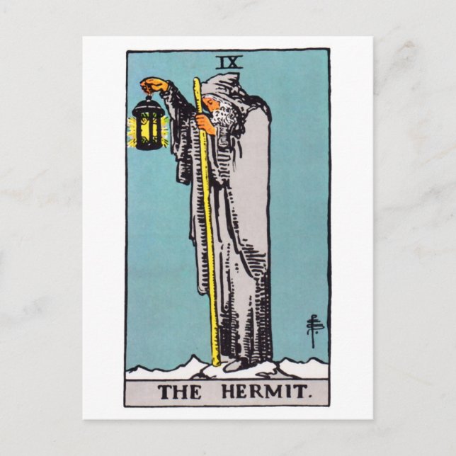Postal tarot-hermit (Anverso)