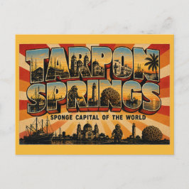 Postal Tarpon Springs Florida Capital de la Esponja Arte