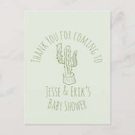 Postal Tarro de Cumpleaños de Cactus Saguaro Dibujado a M