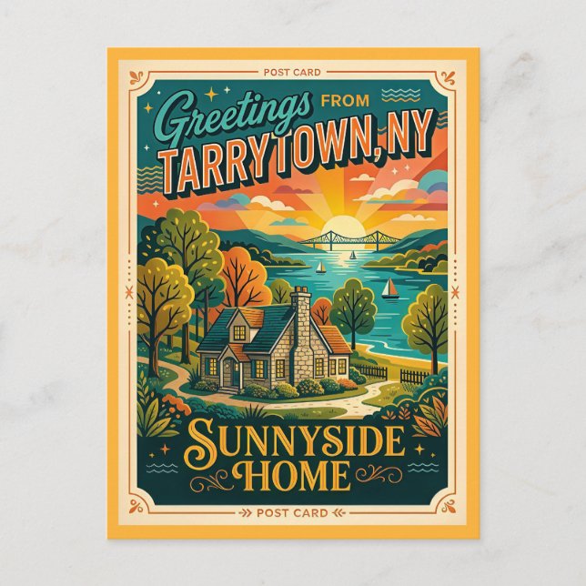Postal Tarrytown NY Estilo Vintage Sunnyside (Anverso)