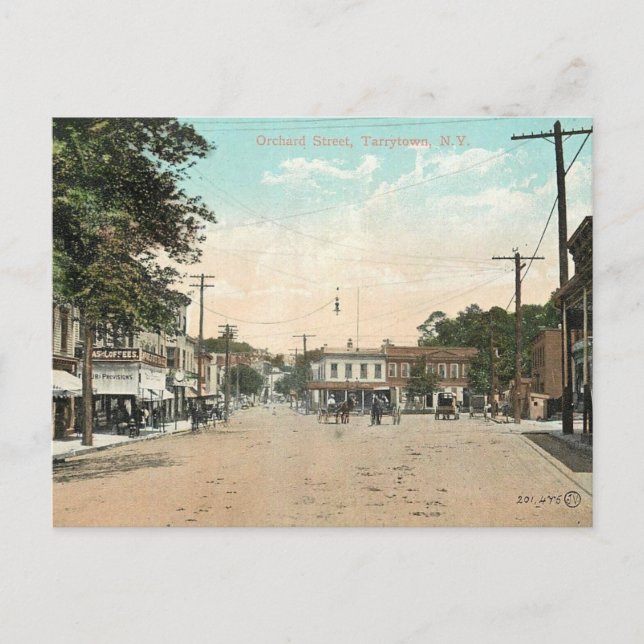 Postal Tarrytown NY, Orchard St, 1910 Vintage (Anverso)