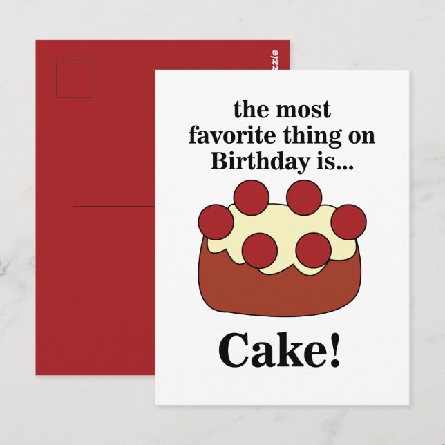 Postal Tarta de Cumpleaños  (Anverso / Reverso)