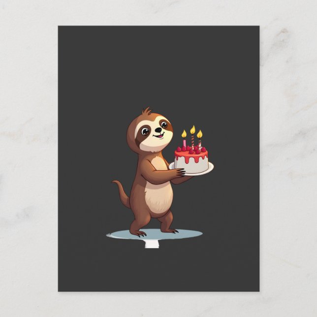 Postal Tarta de cumpleaños divertida con disfraz de perez (Anverso)