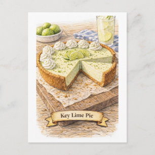 Postal Tarta de Lima Key (Serie de Comida Americana)