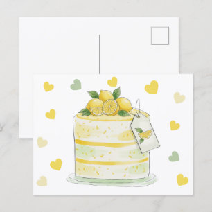 Postal Tarta De Limón Acuarela
