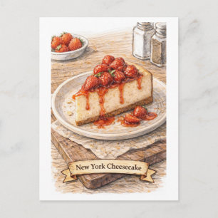 Postal Tarta de Queso de Nueva York (Serie de Comida Amer