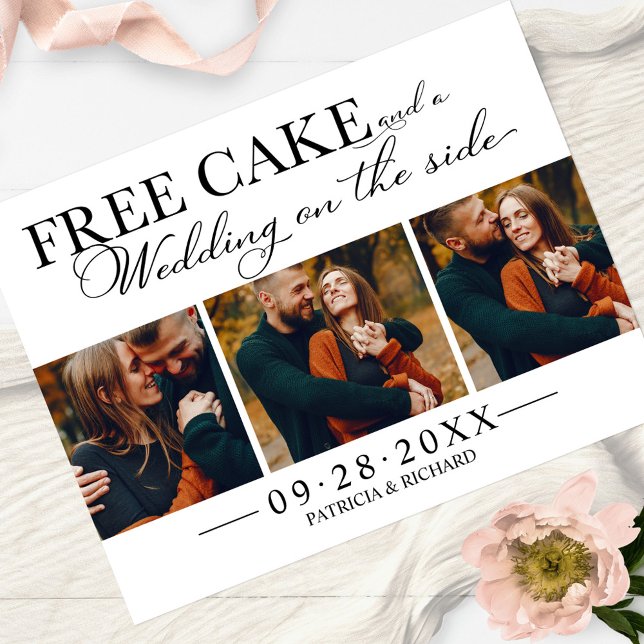 Postal Tarta Gratis Divertida Boda Guardar La Fecha 3 Fot (Subido por el creador)