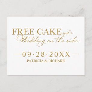 Postal Tarta Gratis Divertida Boda Guardar La Fecha Sin F