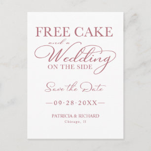 Postal Tarta Gratis Y Una Boda De Paso Ahorra La Fecha