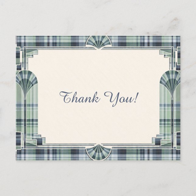 Postal Tartan Art Déco Gracias (Anverso)