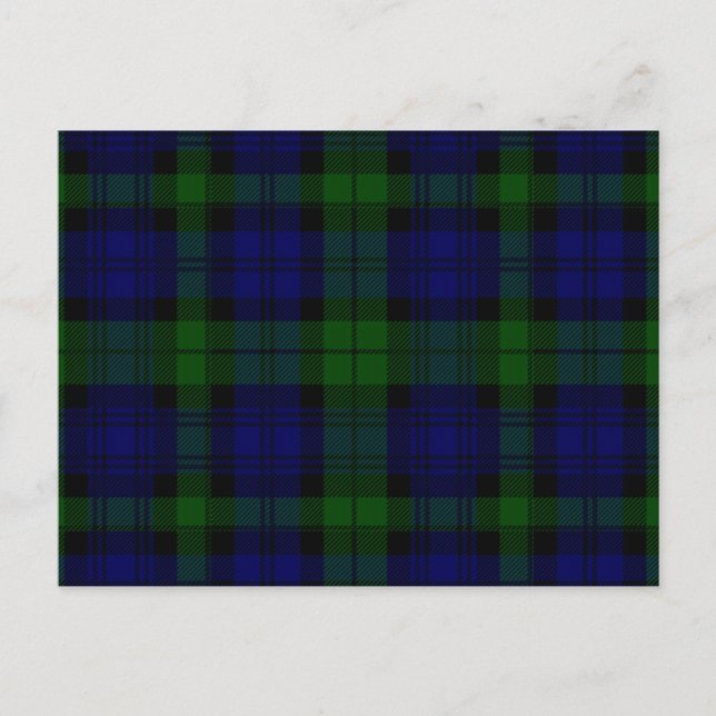 Postal Tartan Azul Verde Plaid Black Watch (Anverso)