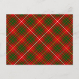 Postal Tartan Bruce rojo verde a cuadros