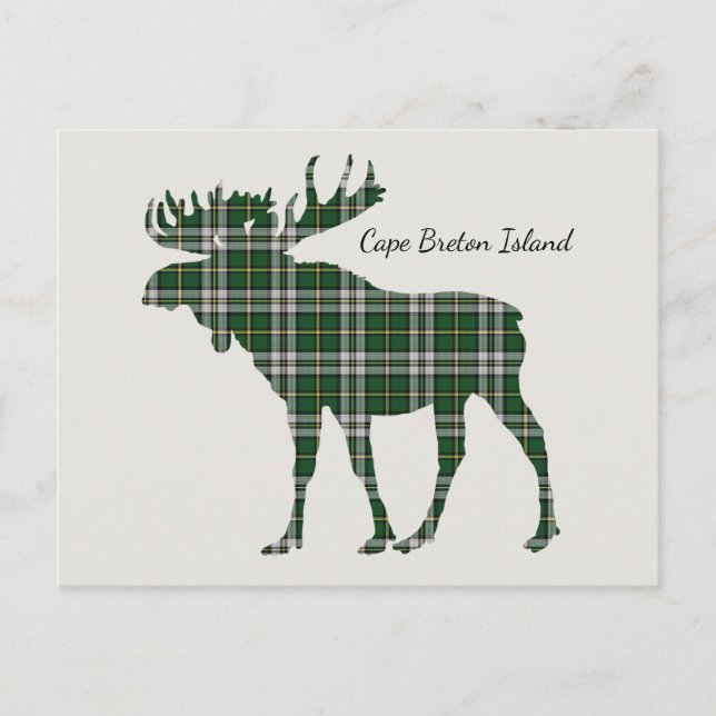 Postal tartán de alce de la isla Cute Cape Breton (Anverso)
