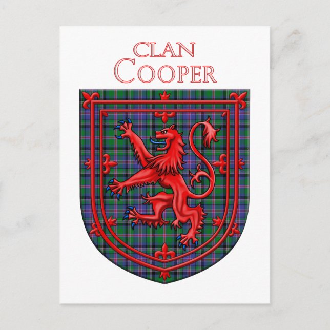 Postal Tartan Escocés Cooper Lion Rampante (Anverso)