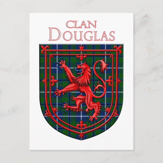 Postal Tartan escocés Douglas Lion Rampant (Anverso)