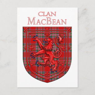 Postal Tartan MacBean Plaid Escocés León Rampante