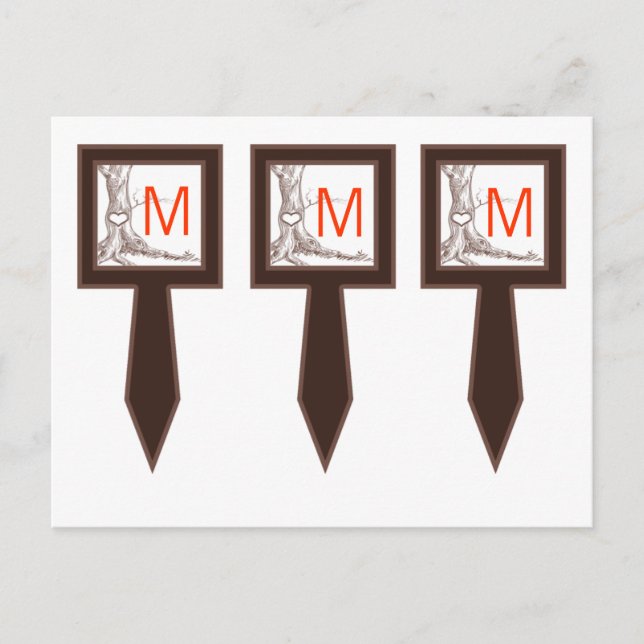 Postal Tartas de torta de la copa Árbol de otoño tallado  (Anverso)