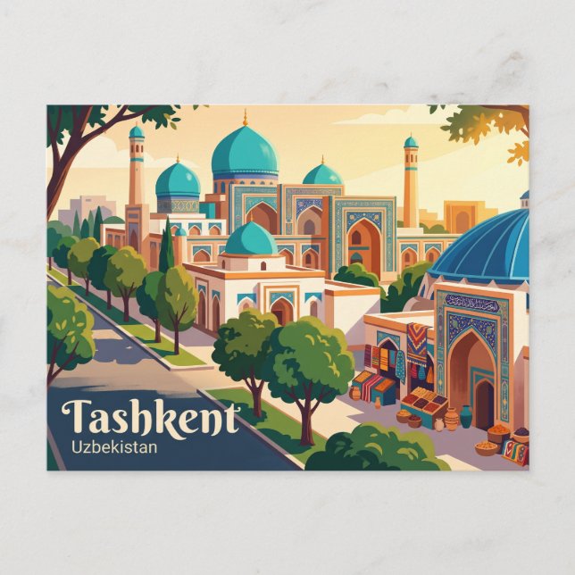 Postal Taskent, Uzbekistán (Anverso)