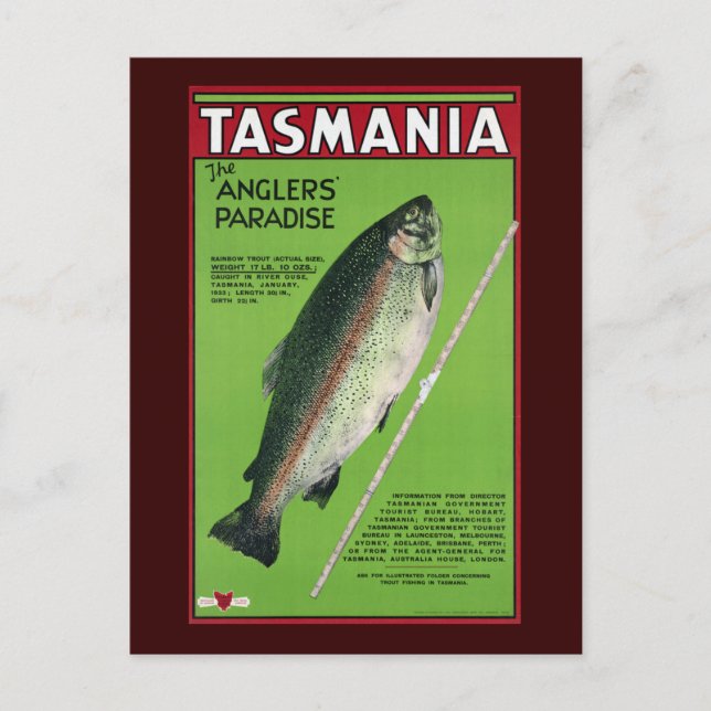 Postal Tasmania ~ El paraíso de los angloparos (Anverso)