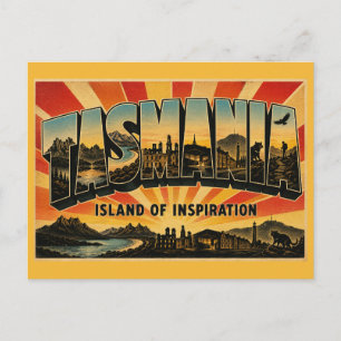Postal Tasmania Isla de la Inspiración Viajes Antiguos 