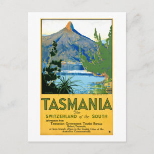 Postal Tasmania Vintage Poster de Viajes Restaurado