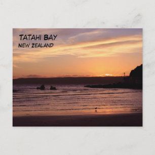 Postal Tatahi Bay Sunset, Nueva Zelandia