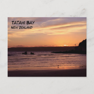Postal Tatahi Bay Sunset, Nueva Zelandia