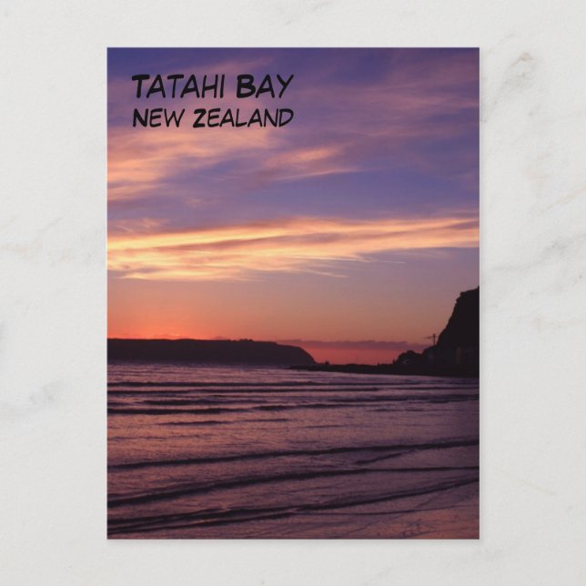 Postal Tatahi Bay Sunset, Nueva Zelandia (Anverso)