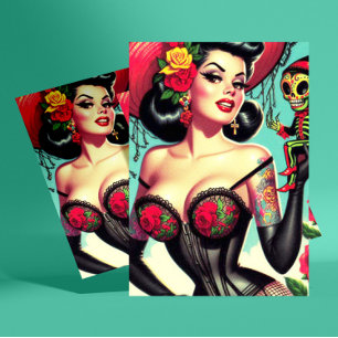 Postal Tattoed Witch Pin-up