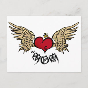 Postal Tattoo MOM Urbano Corazón con Alas