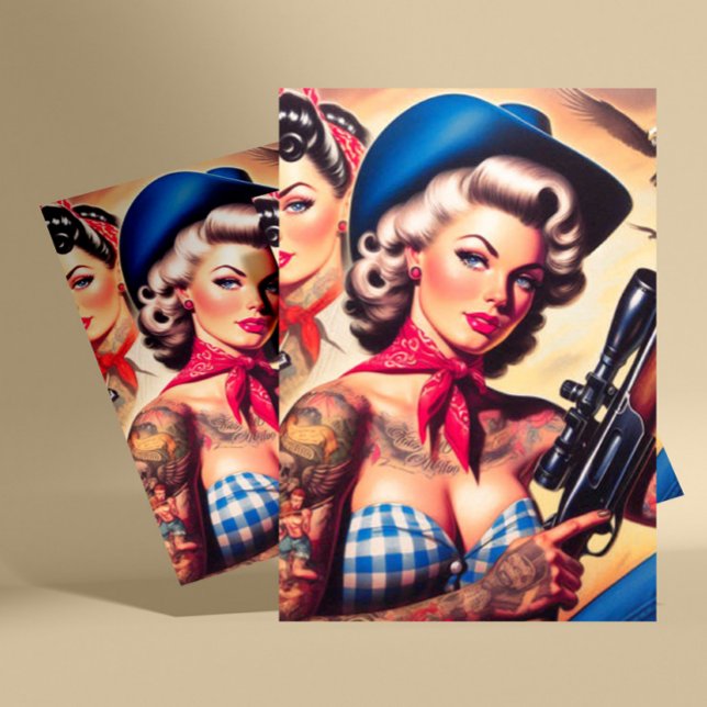 Postal Tattooed Cowgirl Pin up (Subido por el creador)