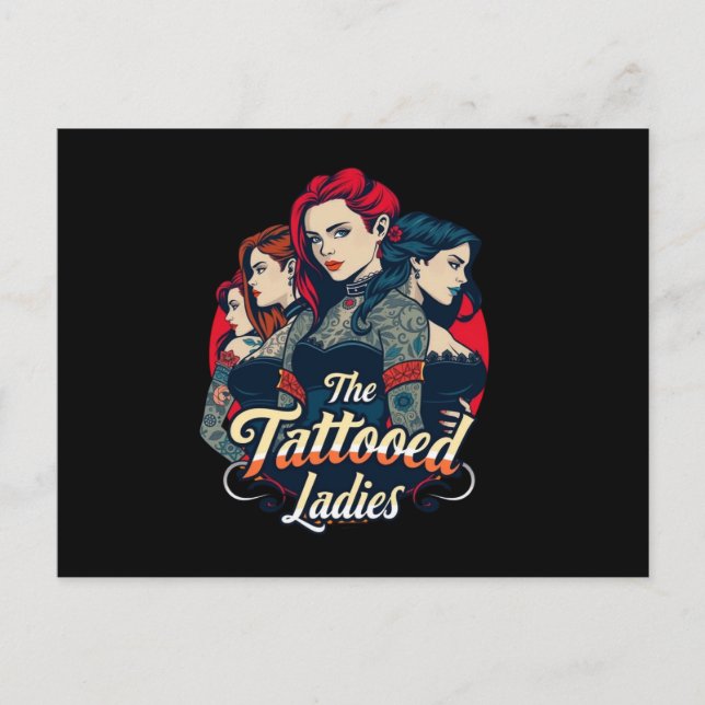 Postal Tattoooooed Ladies Club, Red, Blue y Black (Anverso)